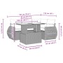 Set Divano da Giardino 5 pz con Cuscini Grigio in Polyrattan