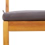 Set da Balcone 3pz con Cuscini in Legno Massello di Acacia