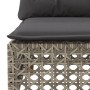 Set Divani da Giardino 11 pz con Cuscini in Polyrattan Grigio