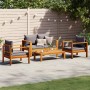 Set Divani da Giardino 4pz con Cuscini Legno Massello di Acacia