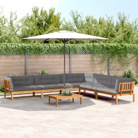 Set Divano Pallet da Giardino 6 pz con Cuscini Massello Acacia