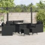 Set Divano da Giardino 6 pz con Cuscini Nero in Polyrattan