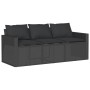 Set Divano da Giardino 6 pz con Cuscini Nero in Polyrattan