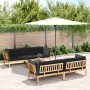 Set Divano Pallet Giardino 5pz con Cuscini Massello Acacia