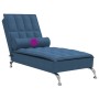 Chaise Longue Massaggi Cuscino a Rullo Blu in Tessuto