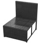 Set Mobili da Giardino con Cuscini 8 pz in Polyrattan Nero