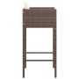 Sgabelli da Bar 4 pz con Cuscini Marroni in Polyrattan