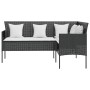 Set Divano a L con Cuscini 5 pz Nero in Polyrattan