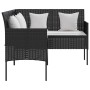 Set Divano a L con Cuscini 5 pz Nero in Polyrattan