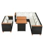 Set Divani da Giardino 5 pz con Cuscini in Polyrattan Nero