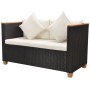 Set Divani da Giardino 5 pz con Cuscini in Polyrattan Nero