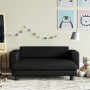 Divano per Bambini con Poggiapiedi Nero 100x50x30 cm Similpelle