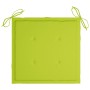 Sedie da Giardino 2 pz Cuscini Verde Brillante in Legno di Teak