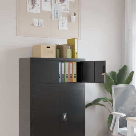 Armadio Classificatore Nero 90x40x40 cm in Acciaio