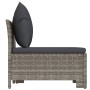 Set di Divani da Giardino 2 pz con Cuscini in Polyrattan Grigio