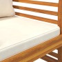 Poltrone con Cuscini Bianco Crema 2 pz Legno Massello di Acacia