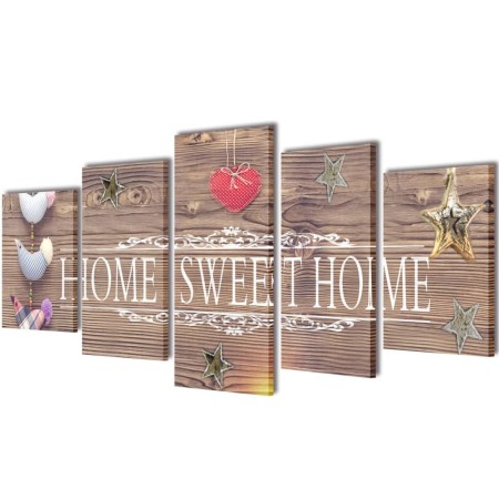 Set Stampa su Tela da Muro Home Sweet Home 200 x 100 cm