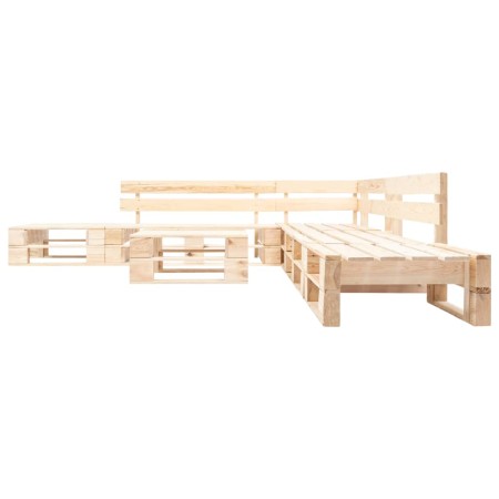 Set Divani da Giardino con Pallet 6 pz Naturale in Legno