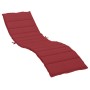 Cuscino per Lettino Rosso Vino 200x60x3 cm in Tessuto Oxford