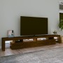 Mobile Porta TV con Luci LED Rovere Marrone 260x36,5x40 cm