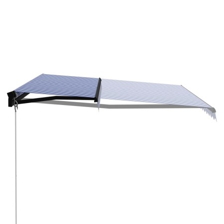 Tenda da Sole Retrattile Manuale 400x300 cm Blu e Bianca