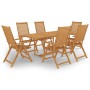 Set da Pranzo da Giardino 7 pz in Legno Massello di Teak