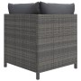 Set Divani da Giardino 3 pz con Cuscini in Polyrattan Grigio