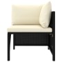 Set Divani da Giardino 10 pz con Cuscini in Polyrattan Nero