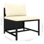 Set Divani da Giardino 10 pz con Cuscini in Polyrattan Nero