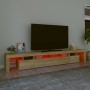 Mobile Porta TV con Luci LED Rovere Sonoma 260x36,5x40 cm