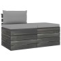 Set Divani da Giardino su Pallet 2 pz con Cuscini Massello Pino