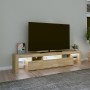 Mobile Porta TV con Luci LED Rovere Sonoma 200x36,5x40 cm