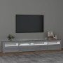 Mobile Porta TV con Luci LED Grigio Sonoma 240x35x40 cm