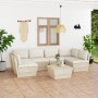 Set Divani da Giardino su Pallet 7 pz con Cuscini Legno Abete