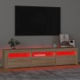 Mobile Porta TV con Luci LED Rovere Sonoma 180x35x40 cm