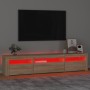 Mobile Porta TV con Luci LED Rovere Sonoma 195x35x40 cm