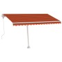 Tenda Automatica Sensore Vento e LED 400x350 cm Arancio Marrone