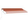 Tenda Automatica Sensore Vento e LED 400x350 cm Arancio Marrone