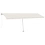 Tenda da Sole Retrattile Manuale con LED 600x350 cm Crema