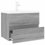 Mobile Bagno e Lavabo Integrato Grigio Sonoma Legno Multistrato