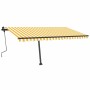 Tenda da Sole Retrattile Manuale LED 450x350 cm Gialla Bianca