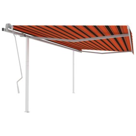 Tenda da Sole Retrattile Manuale Pali 4,5x3,5 m Arancio Marrone