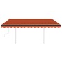 Tenda da Sole Retrattile Manuale Pali 4,5x3,5 m Arancio Marrone