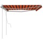 Tenda da Sole Retrattile Manuale Pali 4,5x3,5 m Arancio Marrone