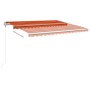 Tenda da Sole Retrattile Manuale Pali 4,5x3,5 m Arancio Marrone