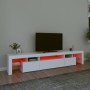 Mobile Porta TV con Luci LED Bianco 215x36,5x40 cm