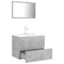 Set Mobili da Bagno Grigio Cemento in Truciolato