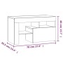 Comodini 2 pz con Luci LED Rovere Fumo 70x36,5x40 cm