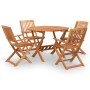 Set da Pranzo per Giardino 5 pz in Legno Massello di Acacia