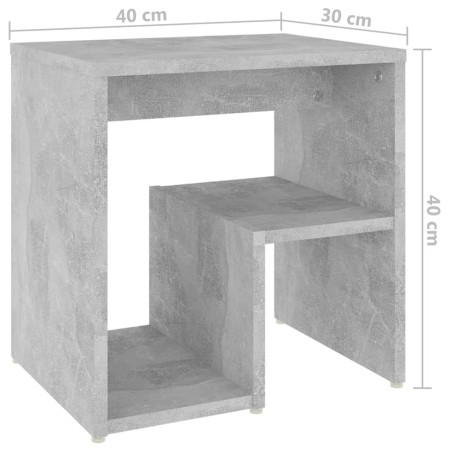 Comodino Grigio Cemento 40x30x40 cm in Legno Multistrato